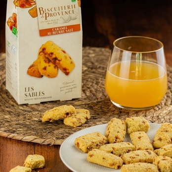 Prowansalskie ciasteczka BIO słony karmel Biscuiterie de Provence, 120 g