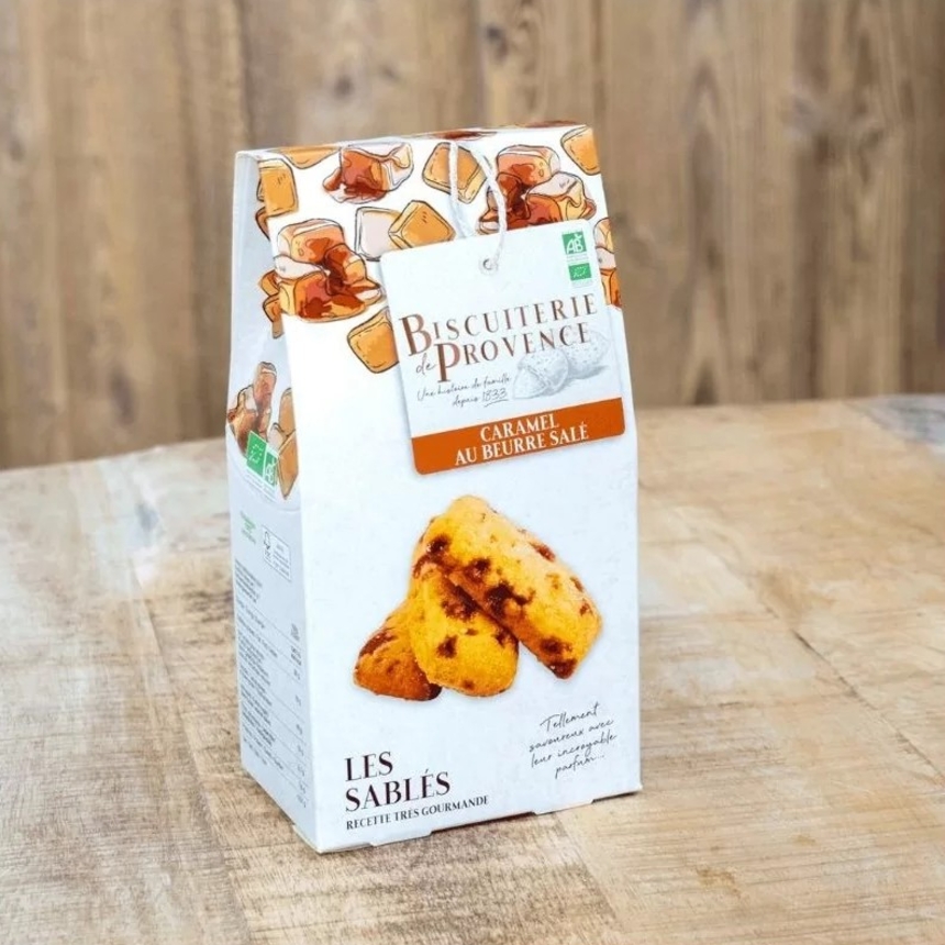 Prowansalskie ciasteczka BIO słony karmel Biscuiterie de Provence, 120 g